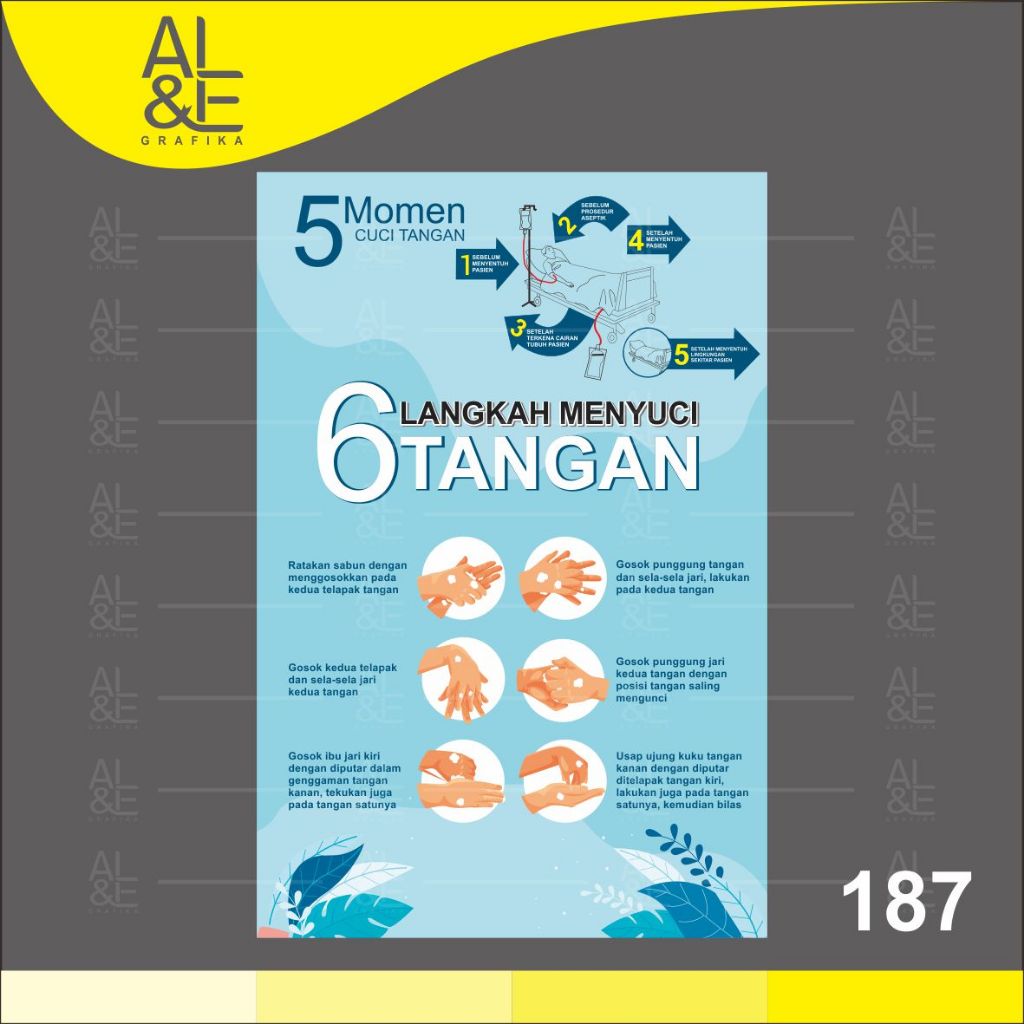 Jual 187 Stiker 5 Momen Cuci Tangan Dan 6 Langkah Menyuci Tangan Vinyl Stiker Ritrama Indoor