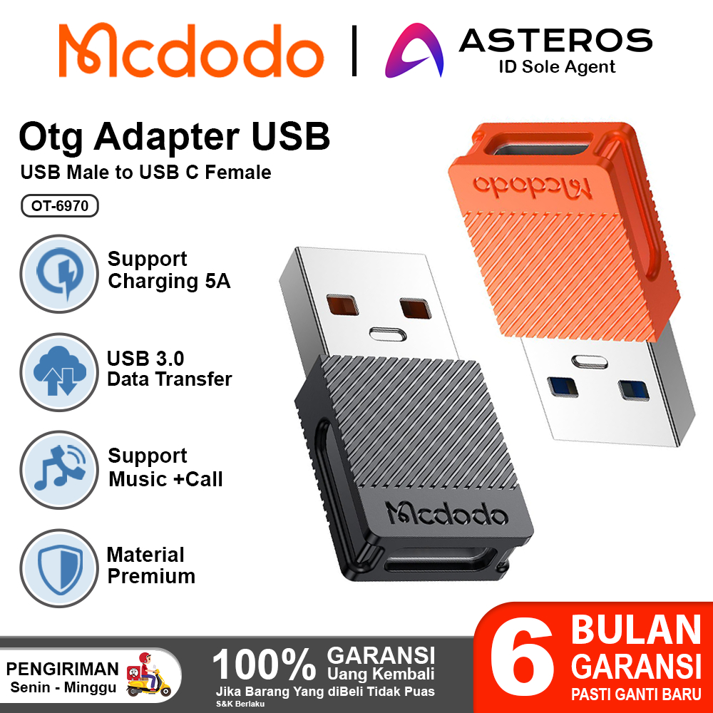 Jual Mcdodo Converter Charger Otg Usb To Type C For Charging Audio