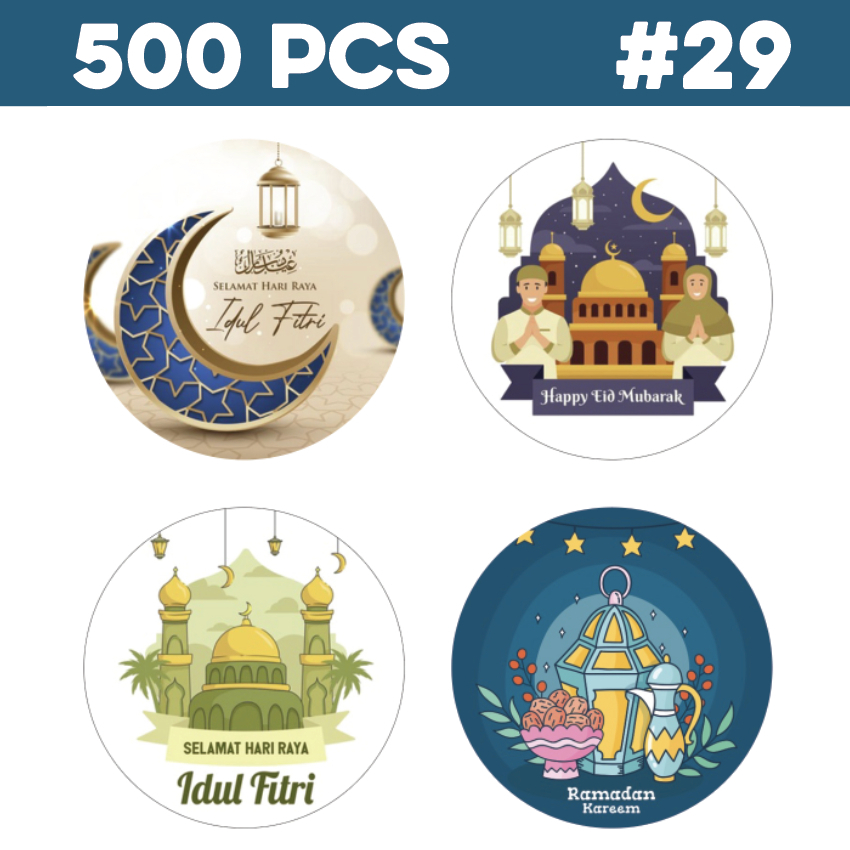 Jual Stiker Roll 500pcs Selamat Hari Raya Idul Fitri And Haji Umroh Cocok Untuk Tempel Di Kado