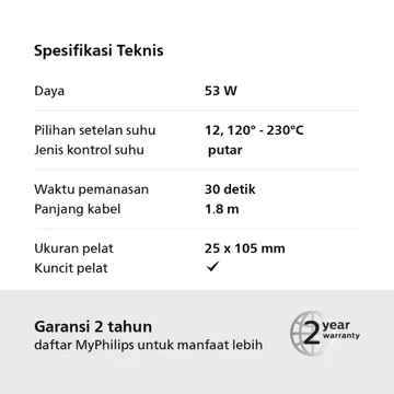 Philips Straightener 5000 Catokan Rambut Lurus Dengan Perlidungan ThermoShield Teknologi BHS530