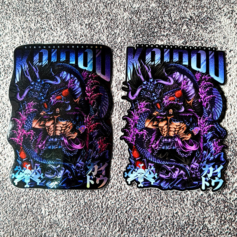 Jual Sticker Stiker Anime Yonkou Beasts Kaido One Piece Hologram Glossy ...