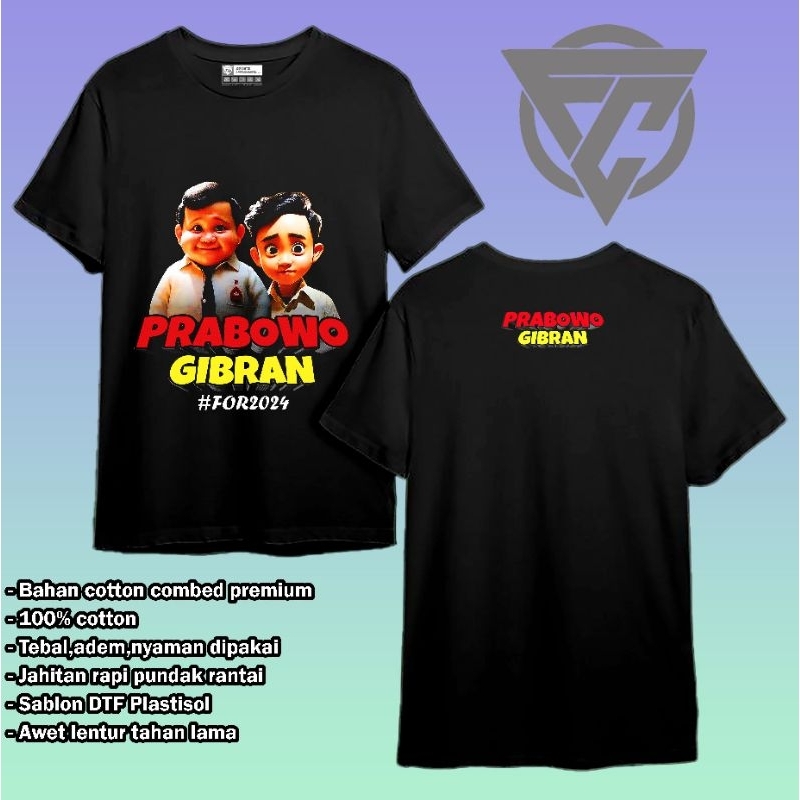 Jual Kaos Prabowo Gibran Gemoy Kartun Premium Katun Shopee Indonesia