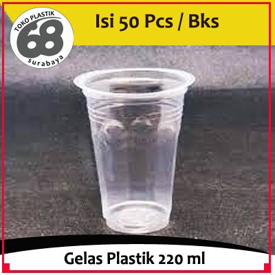 Gelas Plastik 220 ML Bening Isi 50 Pcs