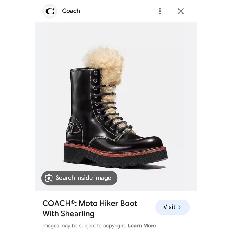 coach moto hikers boots with shearling