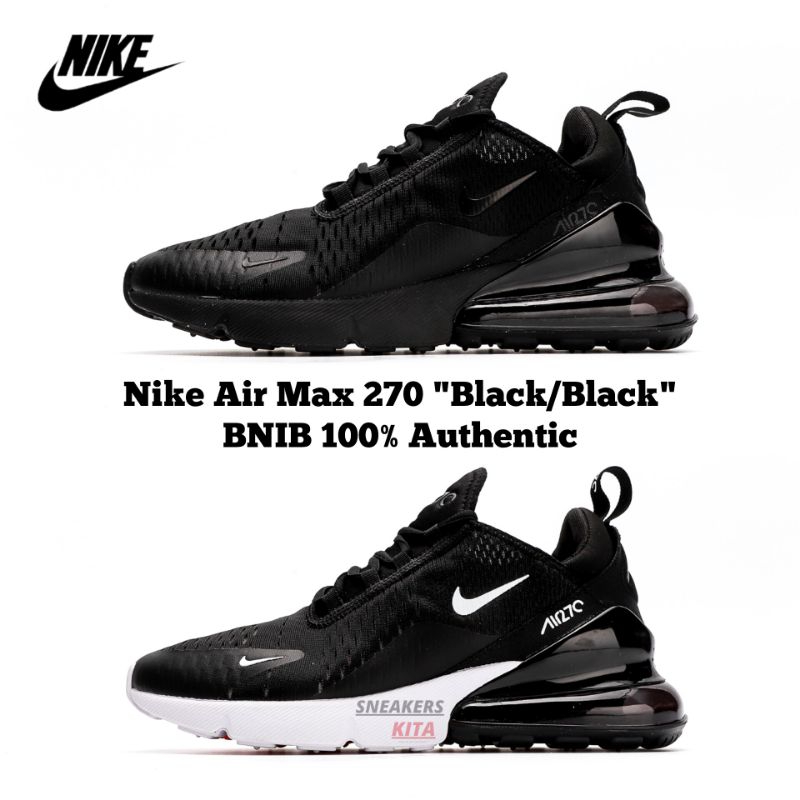 NEW Sepatu Sport Nike Air Max 270 Triple Black Nike Air 270 Black AH8050 005 BNIB 100 Authentic