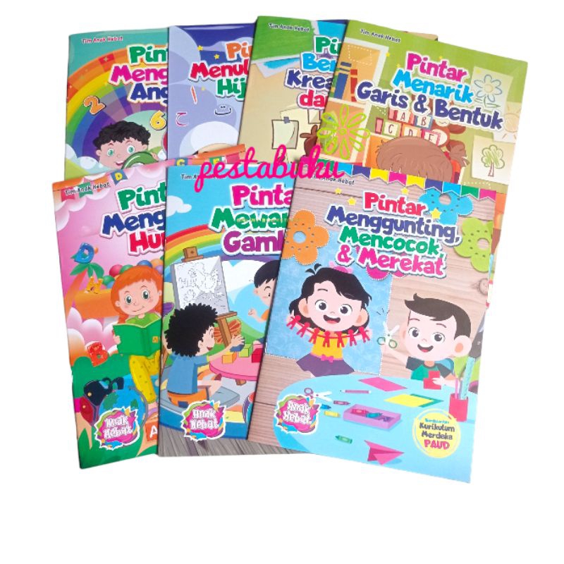 Jual Paket Besar Materi Paud Kurikulum Merdeka 7 Buku A4 ANAK HEBAT