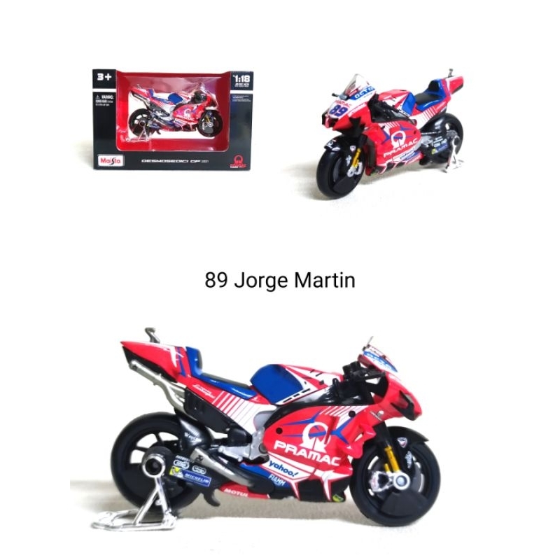 Photo Dédicacée Jorge Martin – Casque 89 – Signée Moto GP Ducati Pramac – Format 10x15