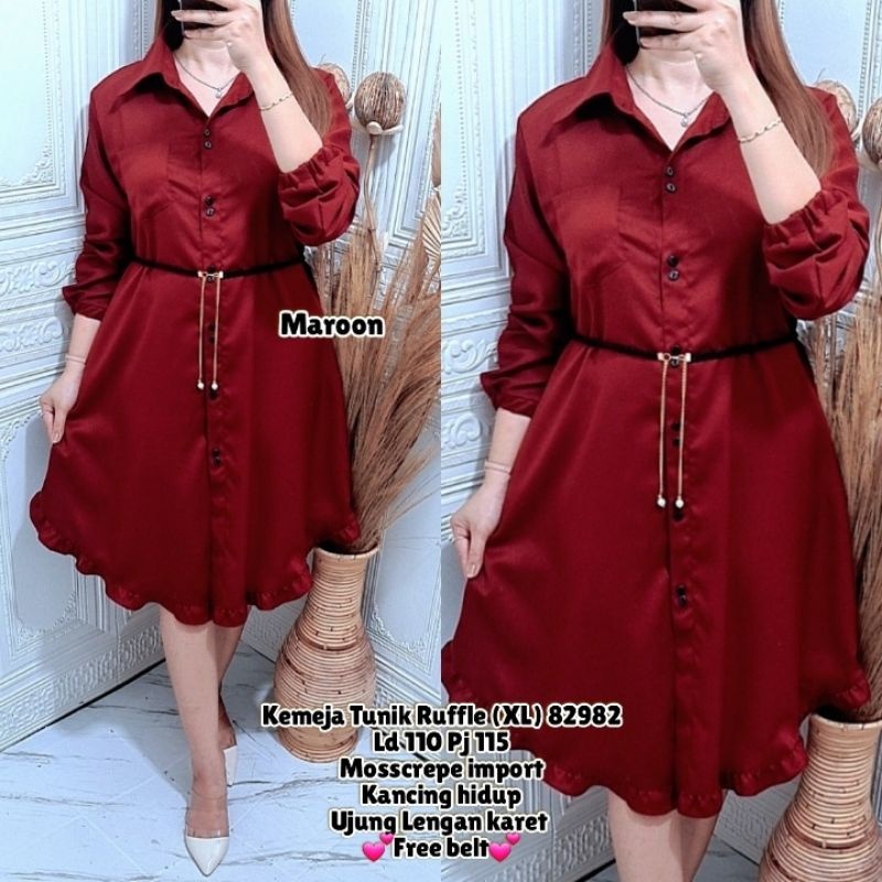 Jual Tunik Ruffle Model Fashion Wanita Modern Model Elegan Trend ...