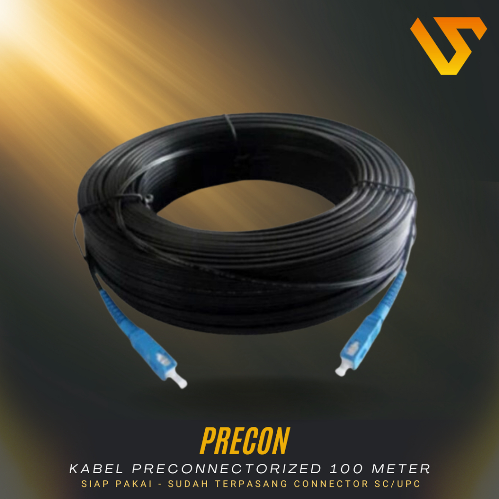 Jual Kabel FO Preconnectorized 100 Meter/Precon Fiber Optic 100M ...