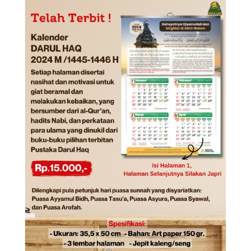 Jual Kalender Hijriah 2024 Shopee Indonesia 7305