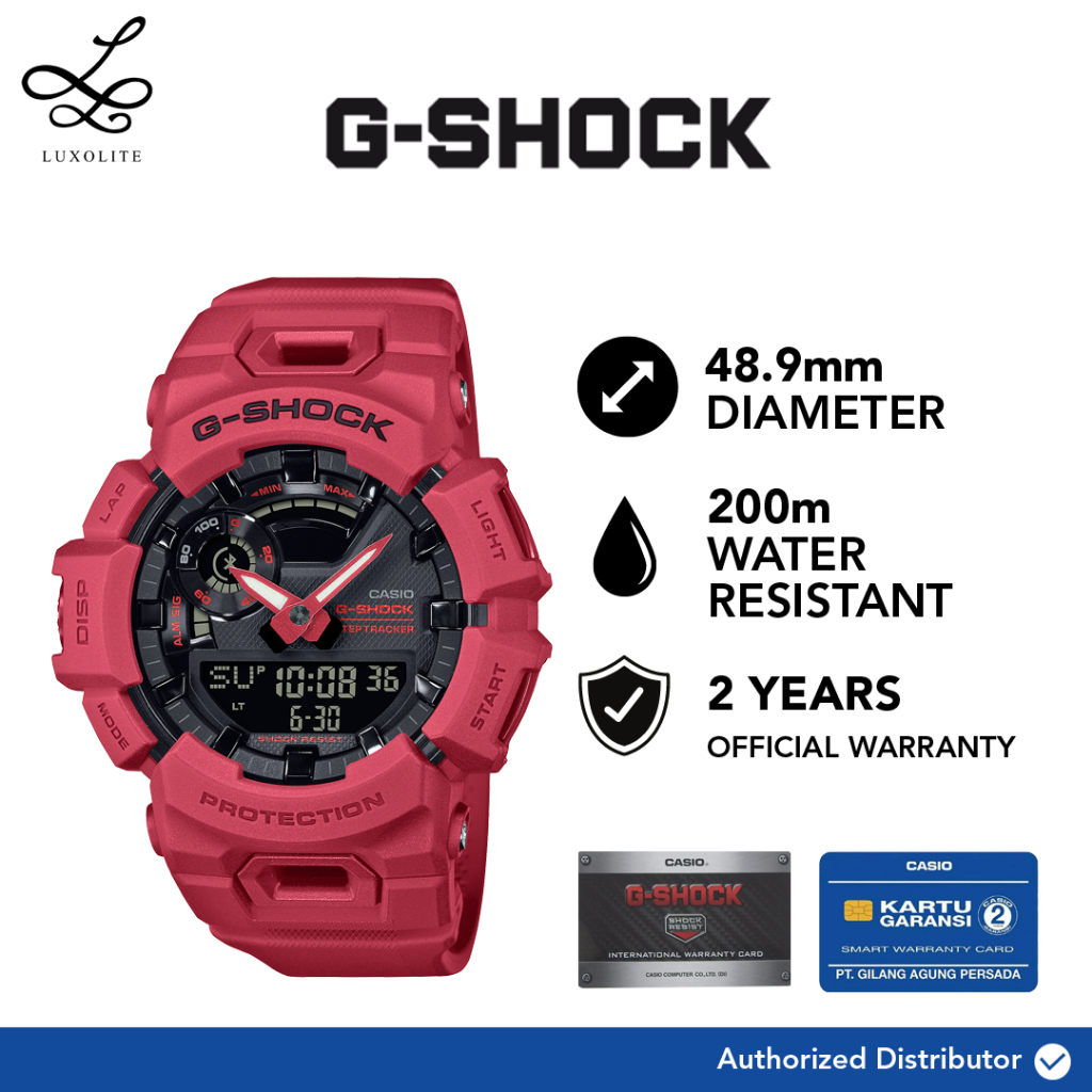 Jual Luxolite Casio G Shock Jam Tangan Pria Gba Rd Adr Digital Analog Red Resin Strap