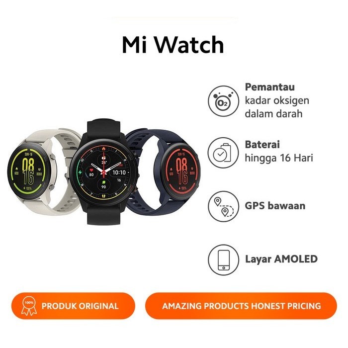 Jual Xiaomi Official Mi Watch Fitness Smartwatch 117 Mode Olahraga dan GPS Shopee Indonesia