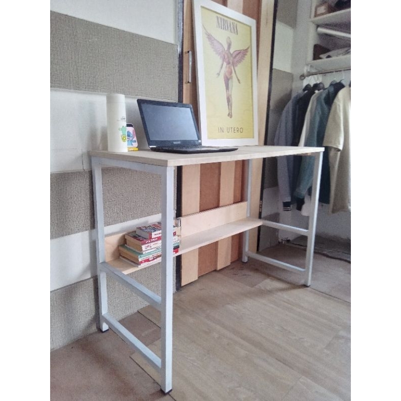 Jual Meja Belajar & Komputer Laptop Rangka Besi Papan Blokboard Rakitan ...