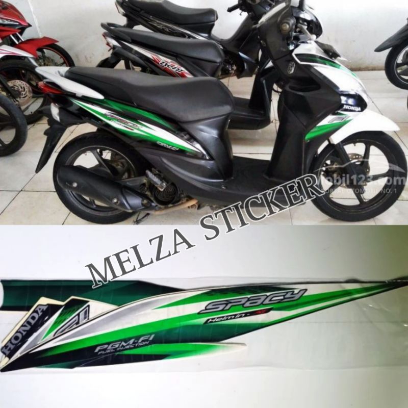 Jual Stiker Striping Motor SPACY FI 2014 WARNA HIJAU Sticker Lis Body ...