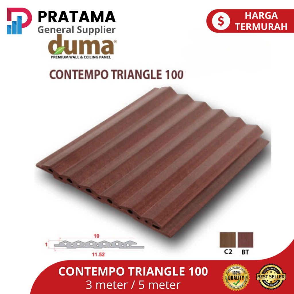 Jual DUMA PANEL WPC TIPE CONTEMPO TRIANGLE 100 / panel dekorasi dinding ...