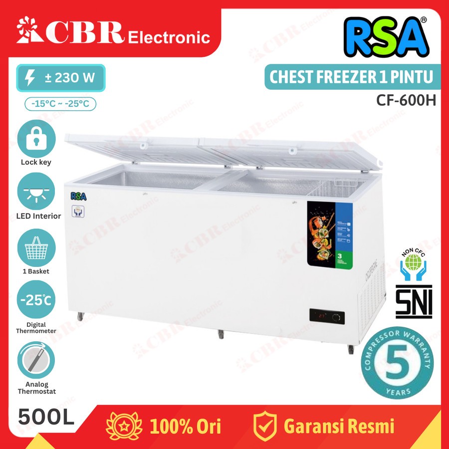 Jual FREEZER PETI - CHEST FREEZER RSA CF-600-H / 500 LITER | Shopee ...