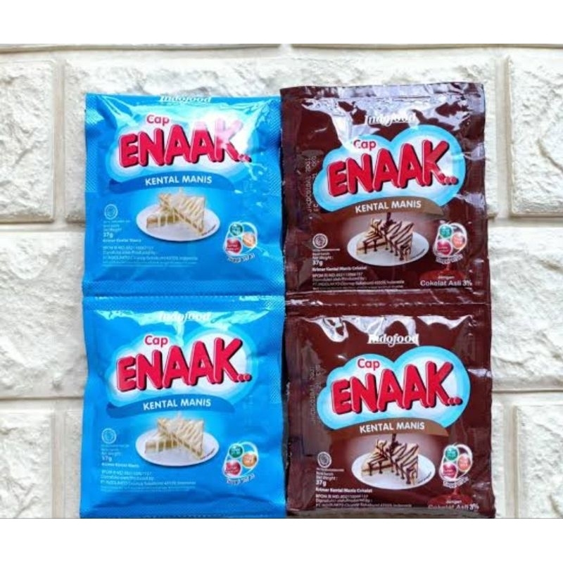 Jual susu kental manis cap enak sachet putih dan coklat..1pak isi 6