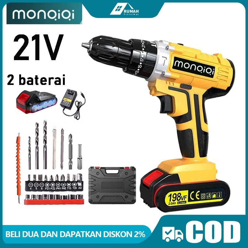 Jual Mesin Bor Cordless/Bor Baterai/ Bor Listrik/Beton Besi Kayu Full ...