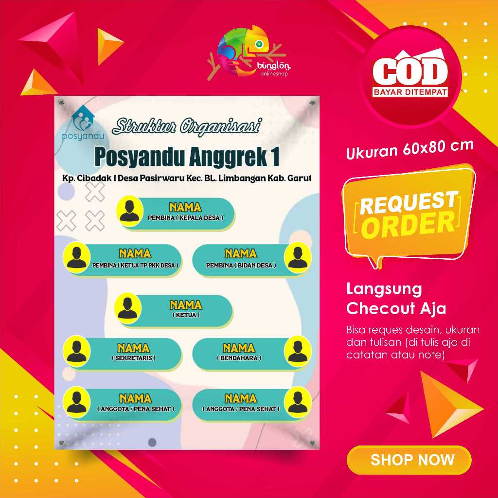 Jual Spanduk Banner X Struktur Organisasi Posyandu Model C Shopee