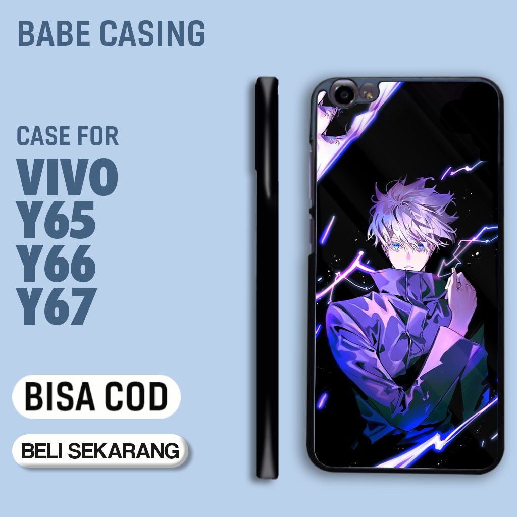 case hp vivo y65 y66 y67 terbaru aesthetic anime kartun jujutsu kaisen cute  keren lucu unik casing cowok cewek mewah bahan hardcase softcase glass