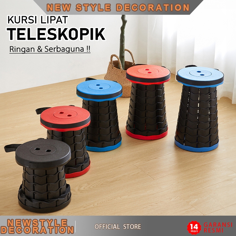 Jual Kursi Lipat Portable Bulat Kursi Minimalis Indoor Outdoor Bangku Lipat Teleskopik Tahan