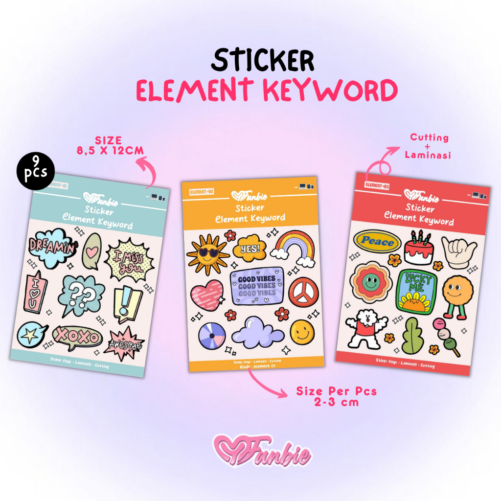 Jual STIKER ELEMENT KEYWORD STIKER AESTHETIC | STICKER WATERPROOF ...