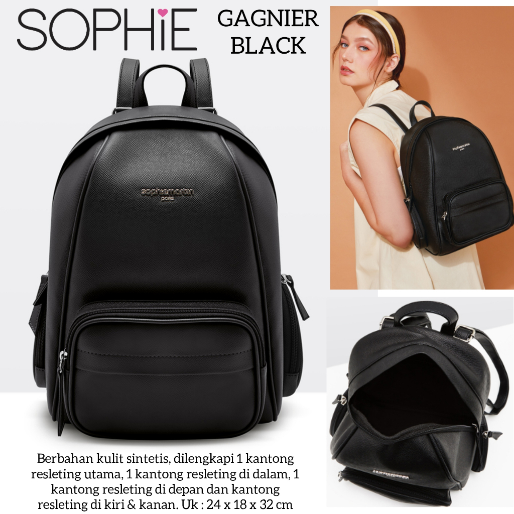 Jual TAS GAGNIER BLACK BROWN SOPHIE MARTIN PARIS PROMO TAS RANSEL ...