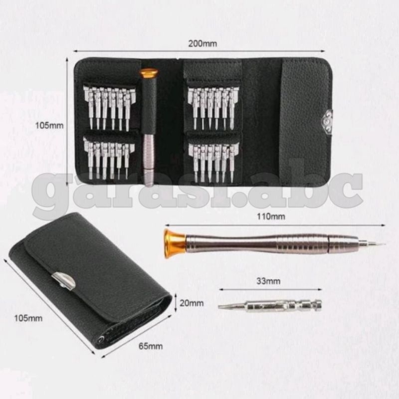 Jual Obeng Set 25 in 1 Reparasi Handphone Laptop PC Kacamata Jam Kamera ...