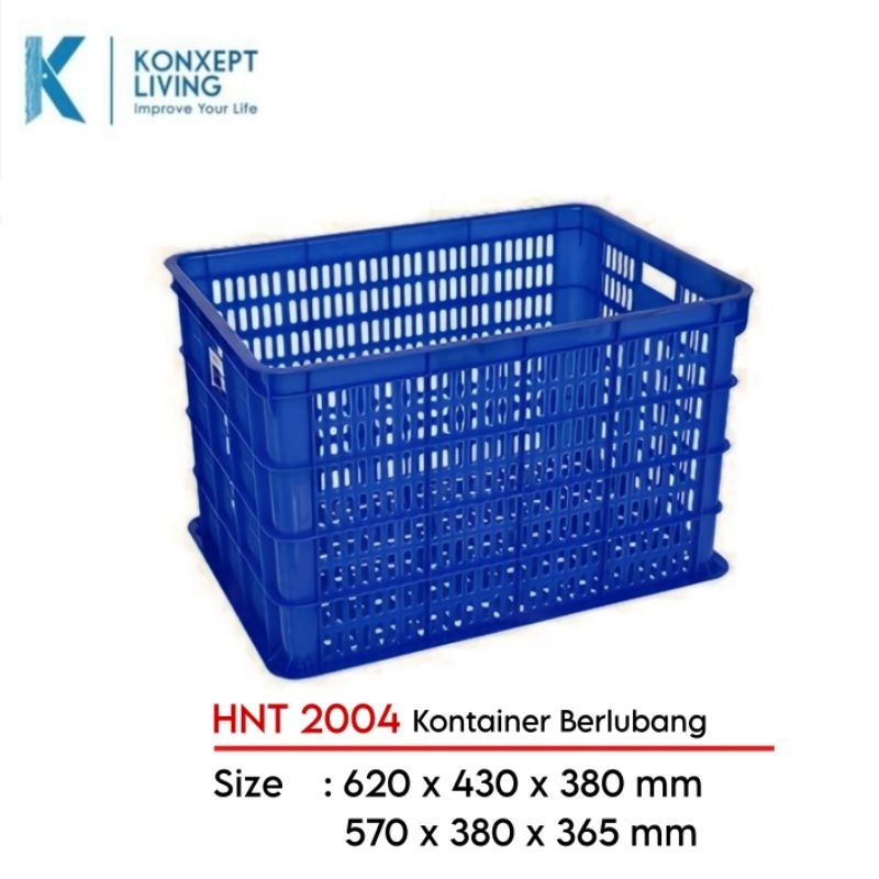 Jual Kontainer Berlubang Hanata 2004 Box Container P62xl43xt38 Krat Keranjang Plastik Industri 9453