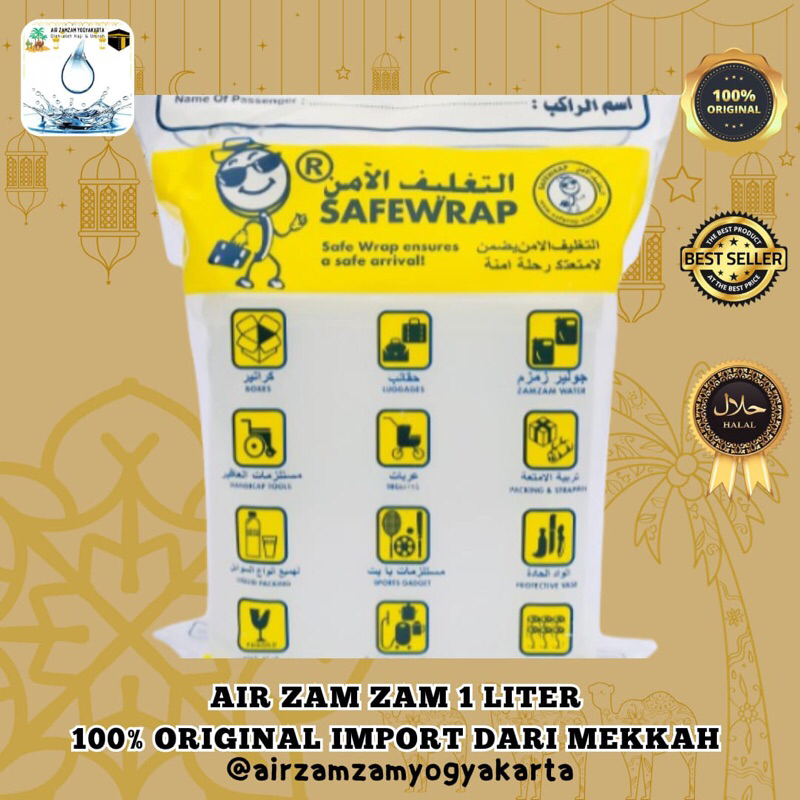 Jual Air Zamzam Liter Asli Tanpa Campuran Kemasan Safewrap Original Shopee Indonesia