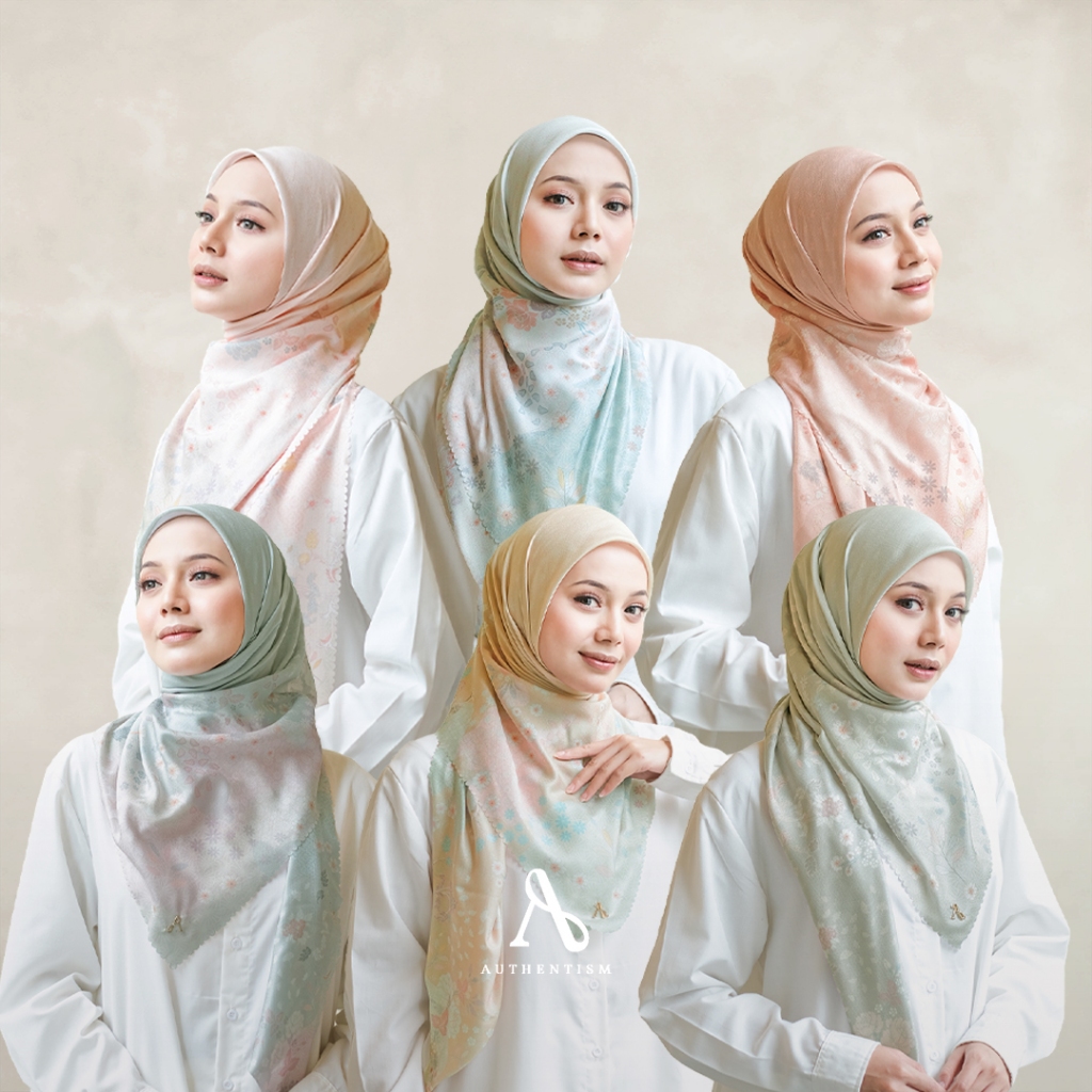 AUTHENTISM ID Andelys Series Kerudung Segi Empat Motif Sheen Voal Lasercut Premium