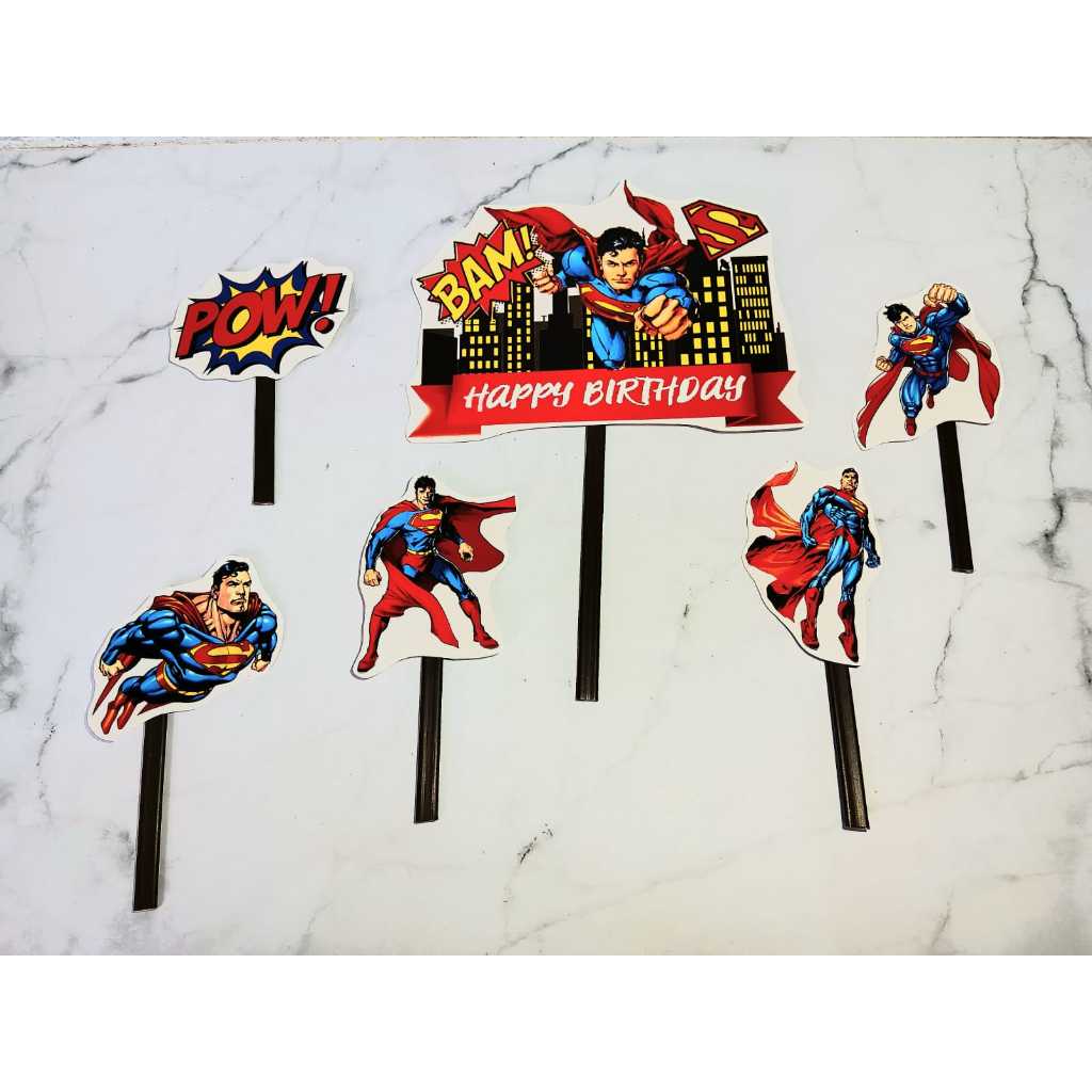 Jual CAKE TOPPER KERTAS MOTIF SUPERMAN/CAKE TOPPER KARAKTER | Shopee ...