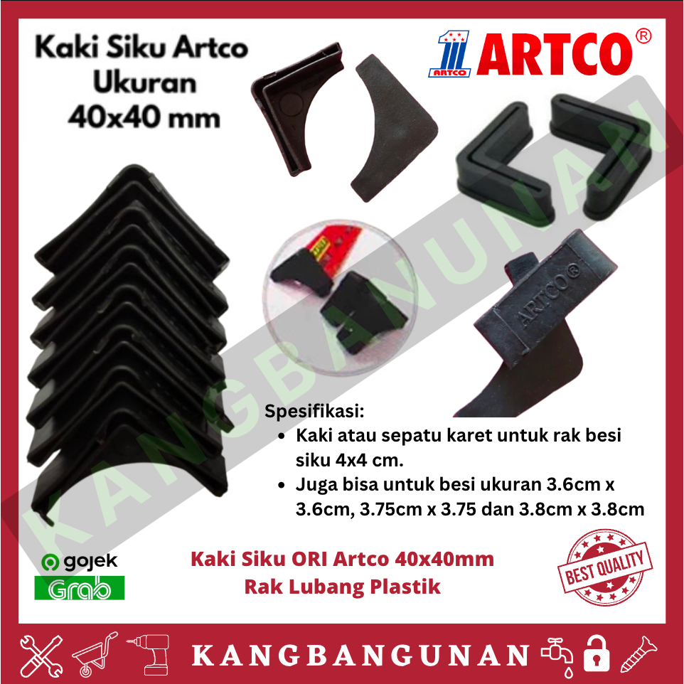 Jual Kaki / alas kaki karet untuk rak besi siku lubang Artco Asli ...
