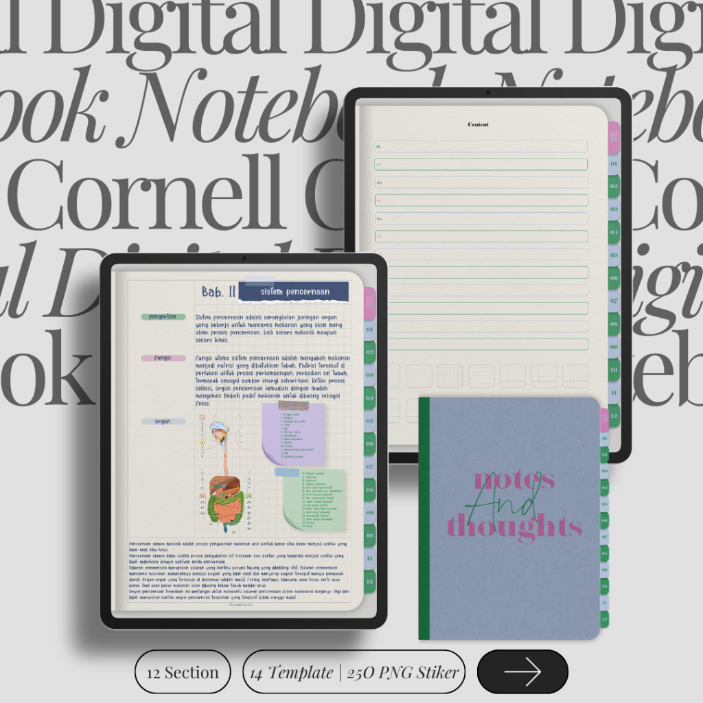 Jual Cornell Digital Notebook for Goodnotes Samsung Notes Ipad Xodo ...