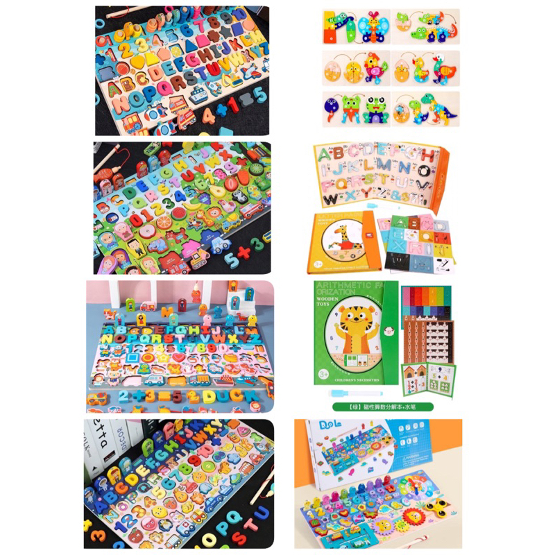 Jual 9 in 1 Puzzle Board Game / Montessori Puzzle / 10 in 1 Papan ...