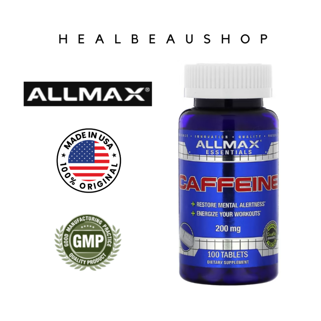 Jual Allmax Caffeine 200mg 100tablet Stamina Performa Ketajaman Otak