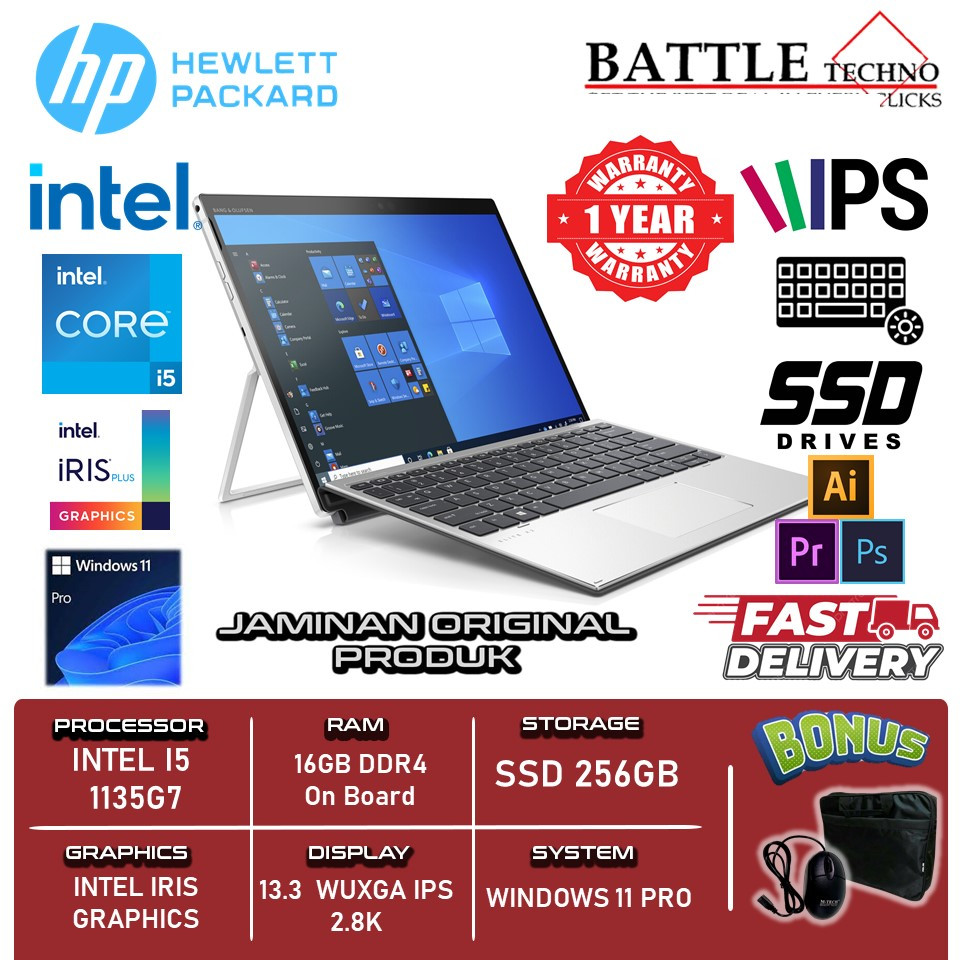 Jual Laptop Touchscreen Hp Elitebook X2 G8 Tablet Intel i5 1135G7