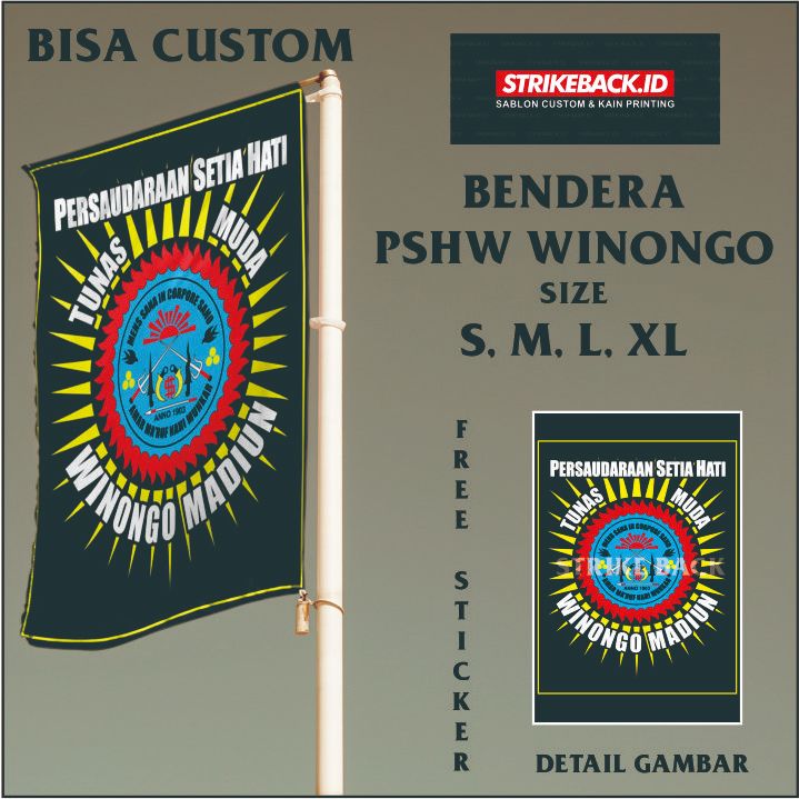 Jual BENDERA SILAT PSHW SETIA HATI WINONGO | BISA CUSTOM | Shopee Indonesia
