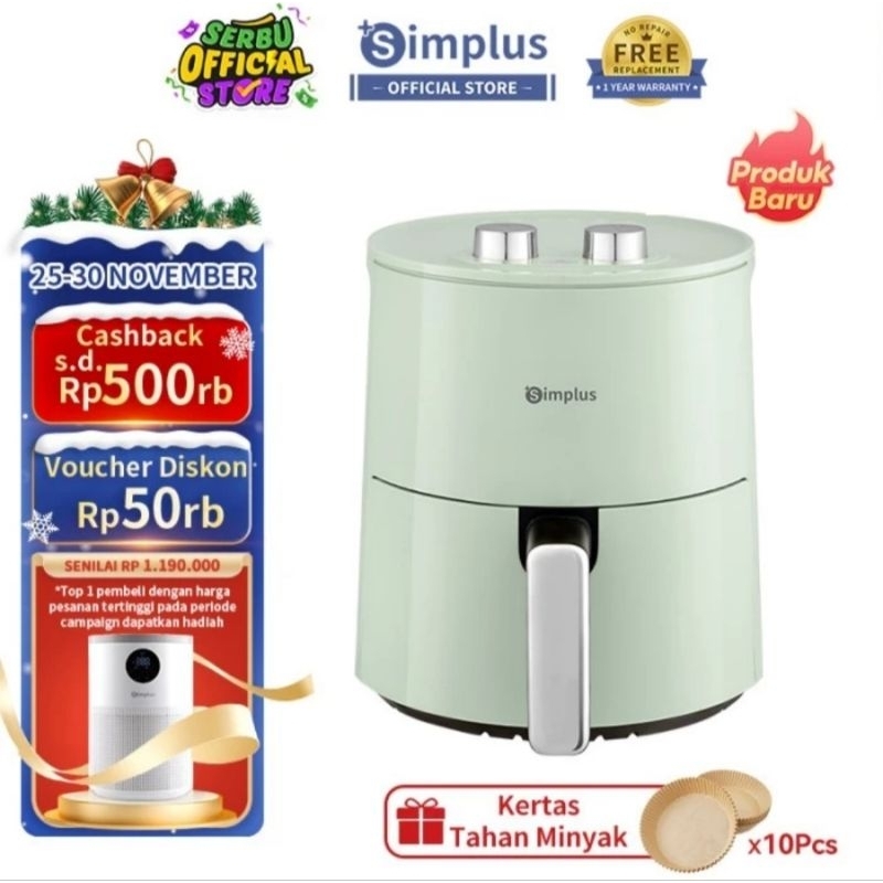 Jual Simplus Air Fryer 4Liter LowWatt 650 W Penggorengan Sehat Tanpa ...