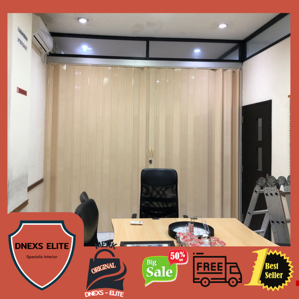 Jual Pintu Sekat Lipat Pvc Pvc Folding Door Ruangan Anti Rayap Minimalis Modern Shopee Indonesia