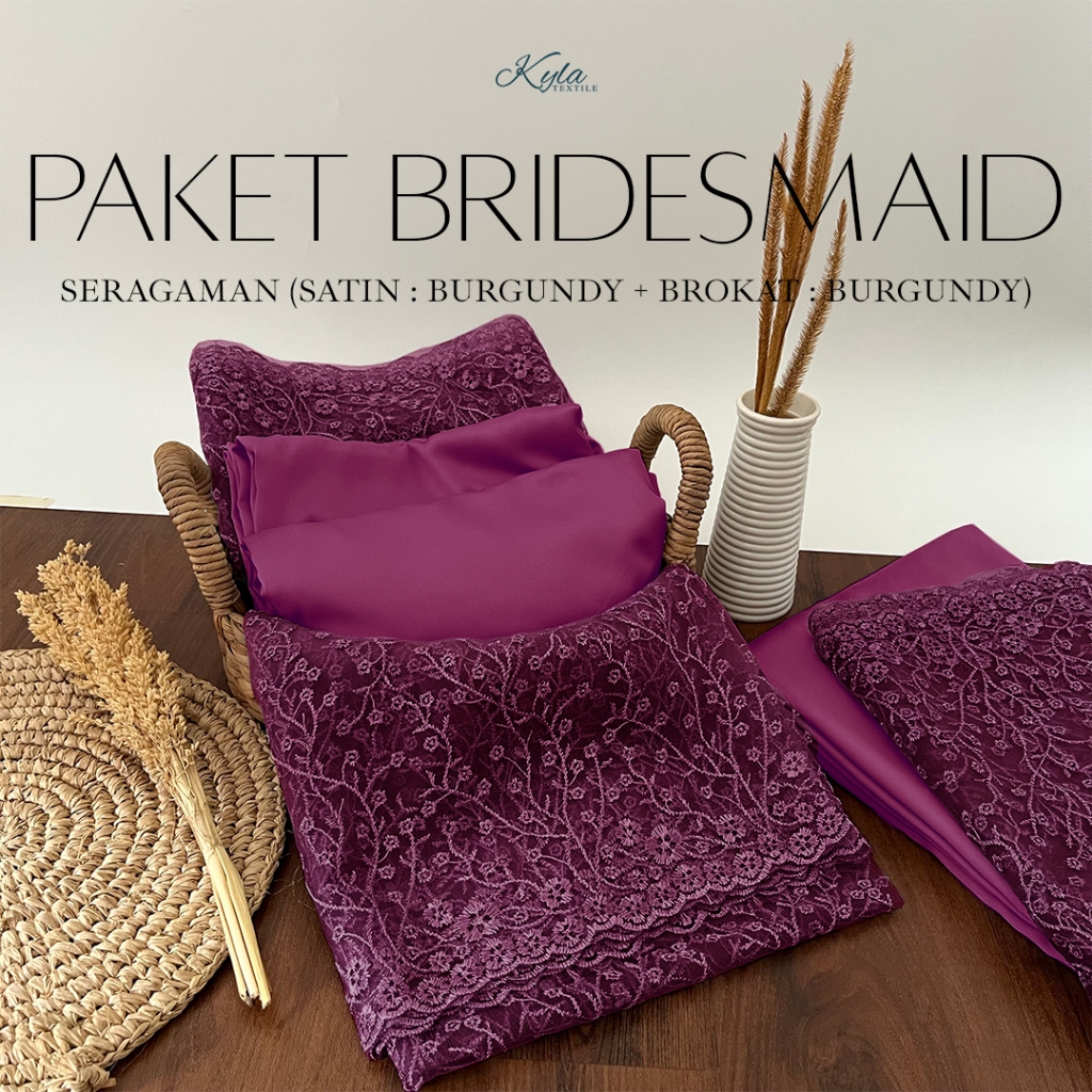 Jual PAKET KAIN BRIDESMAID PREMIUM LENGKAP SATIN KEBAYA BROKAT WARNA ...