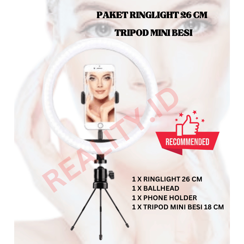 Jual Paket Tripod Mini Besi Ringlight Cm Ballhead Holder L