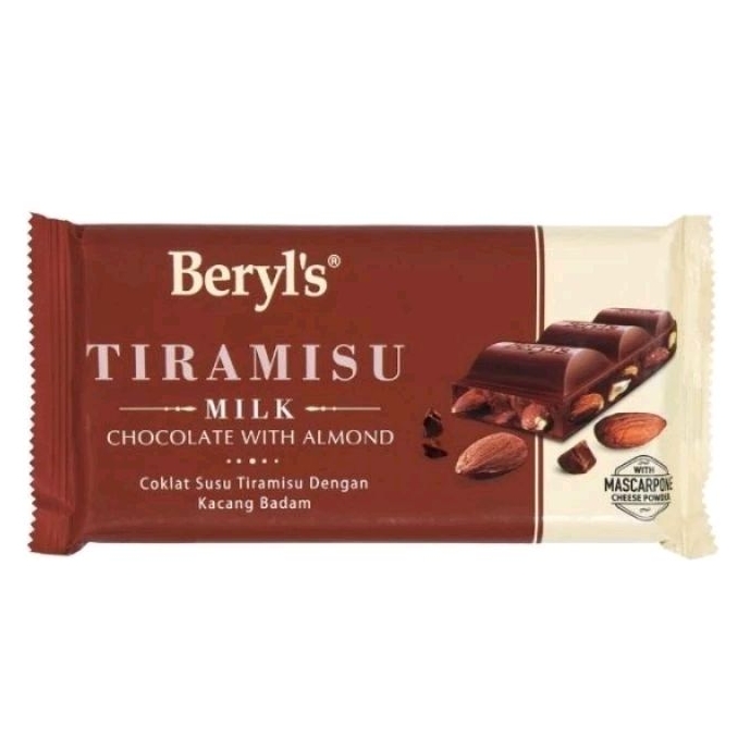 Jual Beryl's Chocolate Bar 160 Gr Coklat Malaysia/Dark Almond/Tiramisu ...