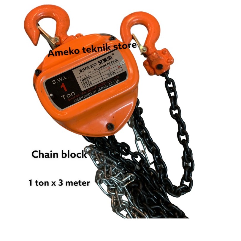 Jual Chain Block 1 ton x 3 meter / Takel katrol 1T 3M Shopee Indonesia
