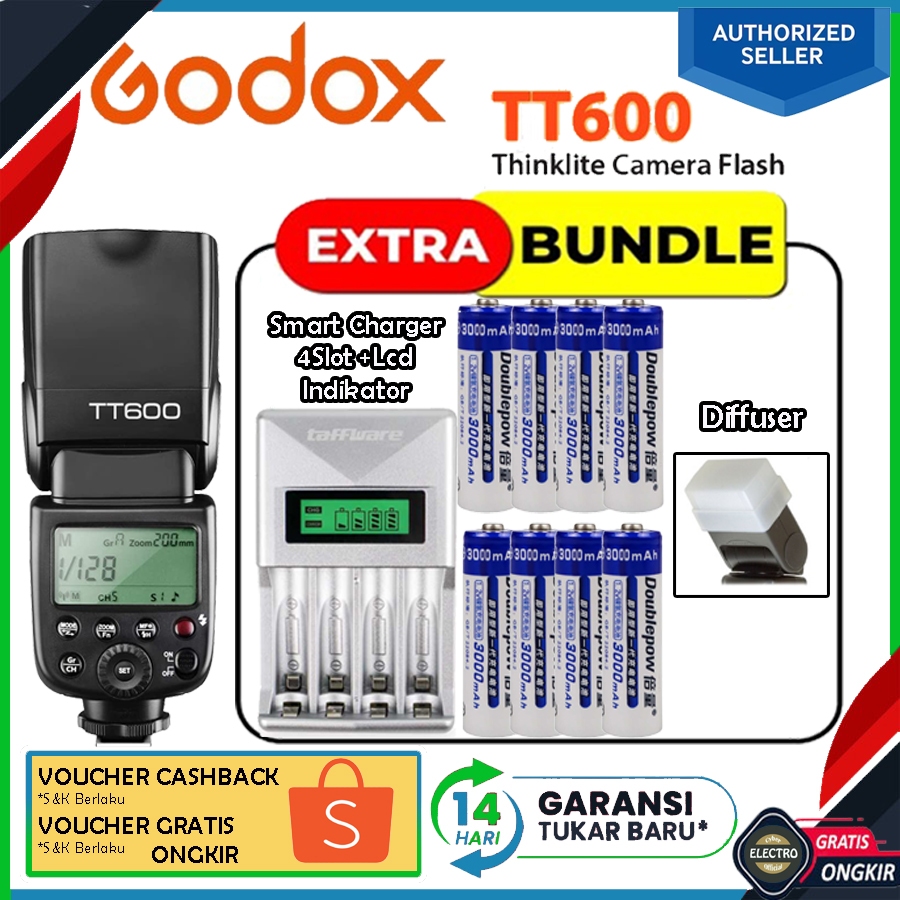 Jual PAKET Lampu Flash Eksternal Godox TT600 TT 600 Kamera Canon ...