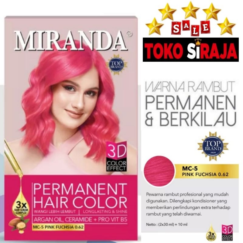 Jual MIRANDA PINK FUCHSIA MC-5 SEMIR RAMBUT PEWARNA HAIR COLOR WARNA