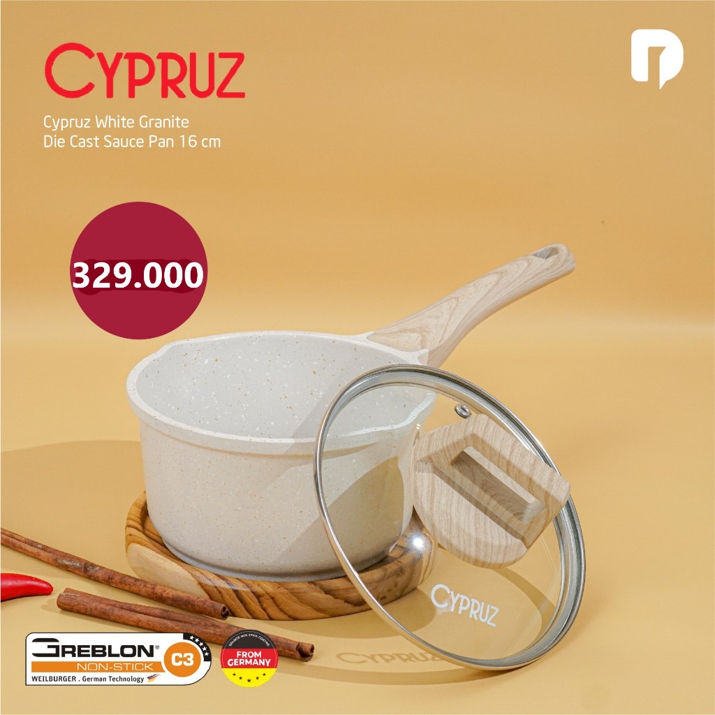 Jual Cypruz White Granite Die Cast Sauce Pan 16 Cm Shopee Indonesia 5168