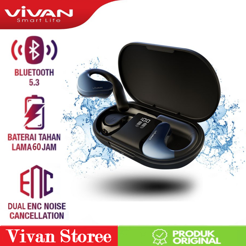 Jual VIVAN SPORT X TWS Headset Bluetooth 5.4 Open Ear True Wireless