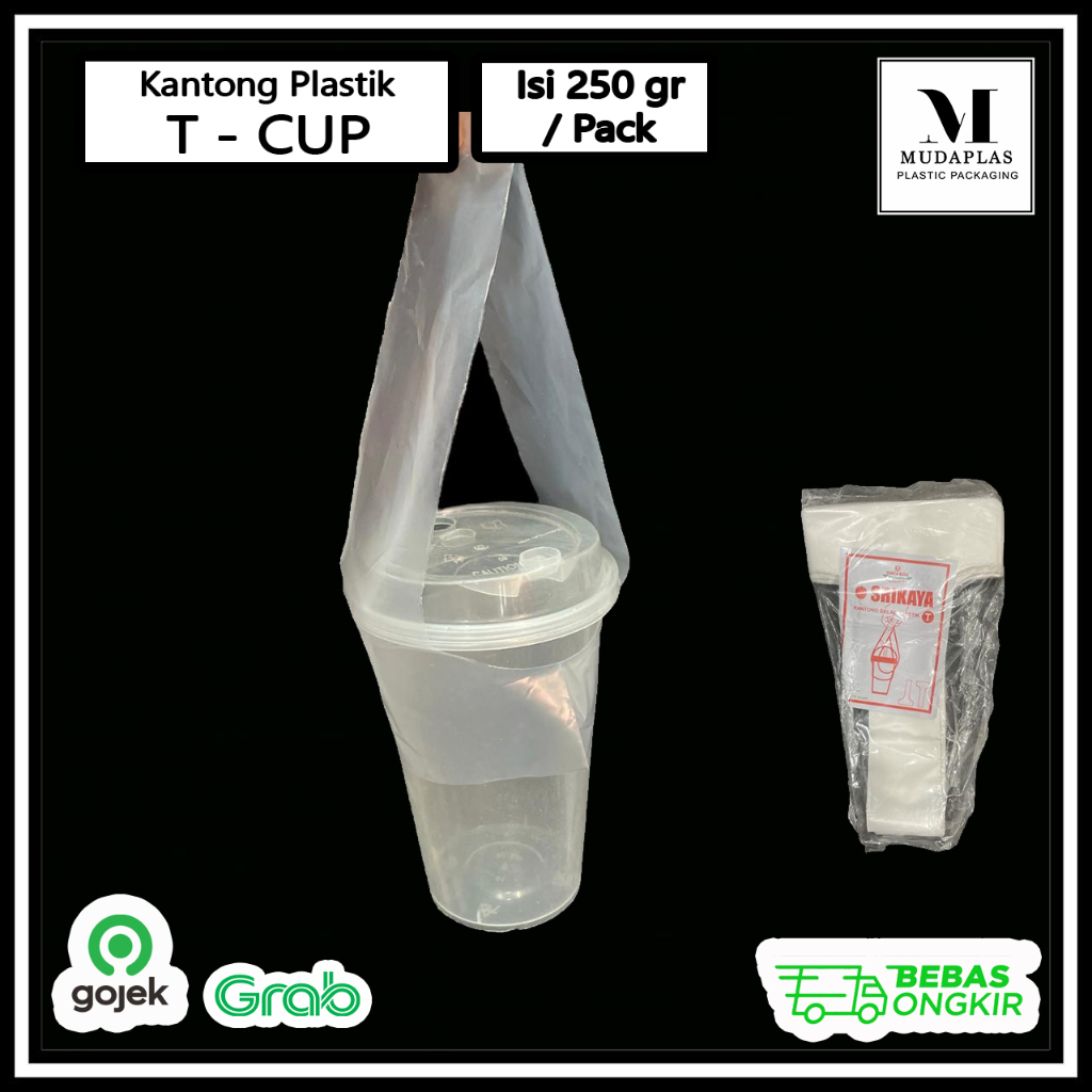 Jual Kantong Plastik T Cup Single Hd Bening Take Away Isi 250 Gram