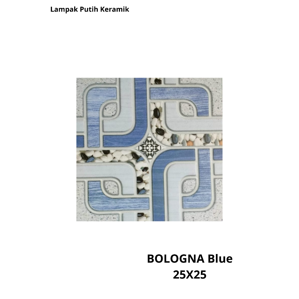 Jual Keramik Lantai Kamar Mandi Motif Bologna Blue Ukuran 25x25 Bosla